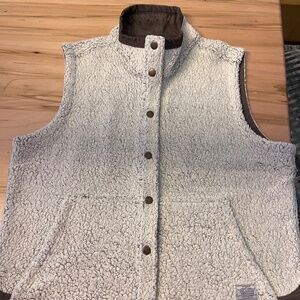 Toad & Co. vest.  Women XL, light brown, cream color with darker brown collar.
